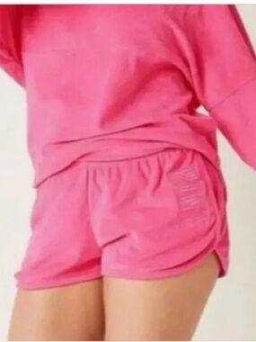PINK Victoria's Secret Bright Pink Terry Varsity 2 piece set
